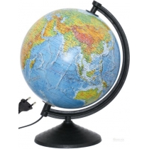 Глобус фізичний/політичний лакований з подвійною картою, з підсвічуванням, пластикова підставка