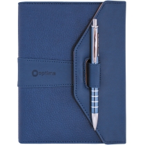 Бізнес-організатор з ручкою, 135*185 мм, на кільцях, синій, з ручкою, папір 80 г/м2, кремовий