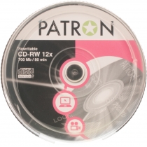 Диск CD-RW 10шт Cake 700 MB 12x PATRON