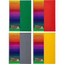 Блокнот "Rainbow", А4, 80 арк.,  бічна спіраль, клітинка