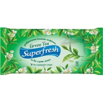 Серветки вологі Зелений чай Super Fresh 15 шт