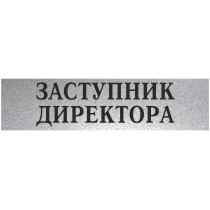 Табличка стандартна "ЗАСТУПНИК ДИРЕКТОРА", 200х70 мм