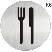 Інформаційна табличка - піктограма "Ресторан, кафе, столова, буфет" d 100 мм