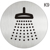 Інформаційна табличка - піктограма "Душева кабіна, ванна кімната" d 100 мм