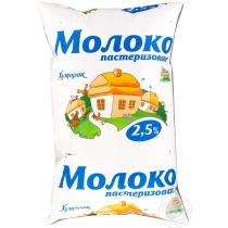 Молоко пастеризованное Хуторок Украинское 2,5% п/э