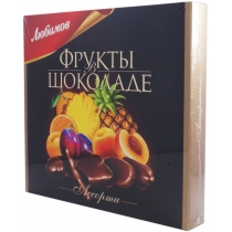 Цукерки Любимов Фрукти в шоколаді асорті 300 г