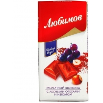 Шоколад молочний Любимов горіх-родзинка 85 г