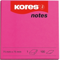 Стікери Kores, 75х75, рожеві, 100арк.