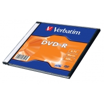 Диск DVD-R Verbatim Slim 4.7Gb, 1шт, 16х