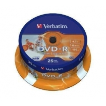 Диск DVD+RCake, 4.7Gb, 25шт, 16х  VERBATIM