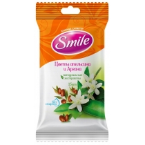 Серветки вологі Квіти апельсина і аргана Smile 15 шт