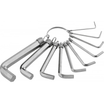 Набір ключів SPARTA HEX 1,5-10 мм CrV 10шт нікельований на кільці