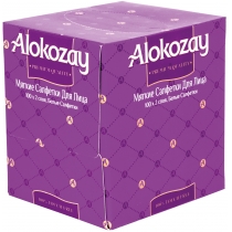 Серветки паперові 2 шари ALOKOZAY, 100 шт коробка куб, колір асорті