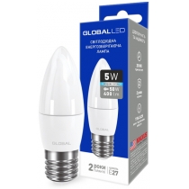 Лампа світлодіодна C37 CL-F 5W 4100K 220V E27 AP, Global Джерела світла