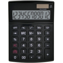 Калькулятор настільний Optima 12 розрядів, розмір 146*105*26 мм, чорний