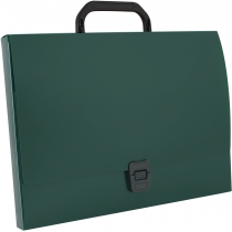 Портфель пластиковий A4 на застібці під нанесення, 1 відділення, темно-зелений