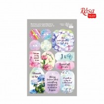 Висічки для скрапбукінгу, самоклеючі „Floral Poem“ 2, картон, 12,8х20см, ROSA TALENT