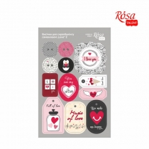 Висічки для скрапбукінгу, самоклеючі „Love“ 2, картон, 12,8х20см, ROSA TALENT