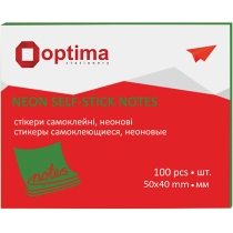 Стікери Optima, 40х50, зелені неон, 100 арк.