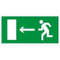 Знак евакуаційний "Напрям до евакуаційного виходу наліво" (розмір 200х100 мм, самоклейка)
