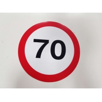 Наклейка на траспортний засіб “Обмеження максимальної швидкості 70 км/год”