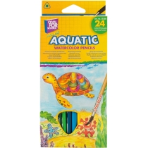 Олівці кольорові акварельні "Aquatic Extra Soft ", 24 кольорів, з пензлем
