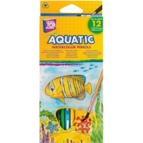 Олівці кольорові акварельні "Aquatic Extra Soft", 12 кольорів, з пензлем
