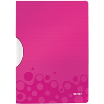 Папка з кліпом Leitz WOW ColorClip, A4 PP, рожевий металік
