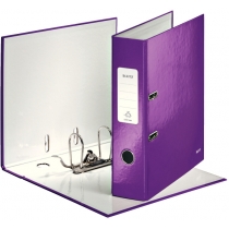 Папка-реєстратор Leitz WOW з механізмом 180°, А4 80мм, колір фіолетовий металік