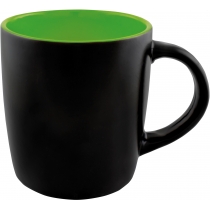 Чашка керамічна TEONA Optima promo 350мл, чорно-зелена