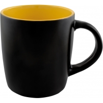 Чашка керамічна TEONA Optima promo 350мл, чорно-жовта