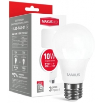 Лампа світлодіодна MAXUS A60 10W яскраве світло 220V E27 (1-LED-562-01)