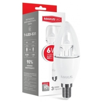 Лампа світлодіодна MAXUS C37 6W яскраве світло E14 (1-LED-532)