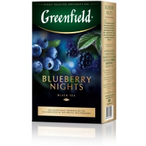 Чай Greenfield Blueberry Nights 100 г чорний зі смаком чорниці та вершків, каркаде