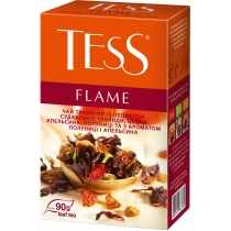 Чай TESS Flame 90 г  трав'яний на основі гібіскуса, шипшини, яблука зі смаком і ароматом полуниці