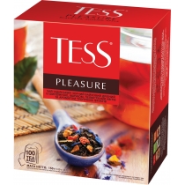 Чай TESS Pleasure 100 шт х 1,5 г чорний індійський з шипшиною, яблуком, пелюстками квітів