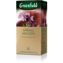 Чай Greenfield Spring Melody 25 шт х 1,5 г чорний індійський лист чорної смородини чебрець м'ята