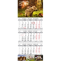 Календар квартальний настінний 2019 (свинки асорті)