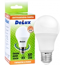 Лампа світлодіодна DELUX BL 60 10Вт 3000K 220В E27 теплий білий