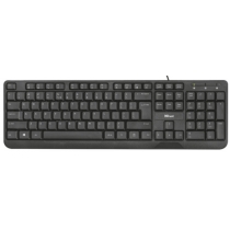 Клавіатура Trust Ziva Multimedia Keyboard RU, дротова, звичайна, чорна