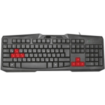 Клавіатура Trust Ziva Gaming Keyboard UKR, дротова, ігрова, чорна
