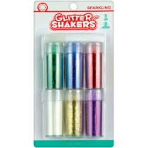 Набір блискіток для декорування "Sparkling Glitter Shaker", 6 кол. по 9г з клеєм 6 мл