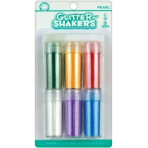 Набір блискіток для декорування "Pearl Glitter Shaker", 6 кол. по 9г з клеєм 6 мл