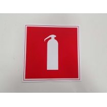 Знак пожежний "Вогнегасник" (розмір 150х150 мм, пластик ПВХ 1 мм)