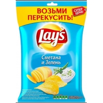 Чіпси Lay's зі смаком сметани і зелені, 30 гр