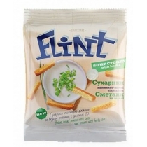 Сухарики Flint зі смаком сметани та зелені, 35г