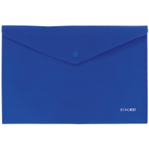 Папка-конверт А4 непрозора на кнопці Economix, 180 мкм, фактура "помаранч", синя