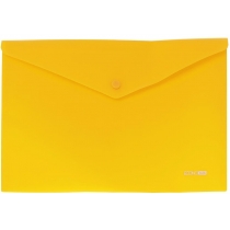 Папка-конверт А4 непрозора на кнопці Economix, 180 мкм, фактура "помаранч", жовта