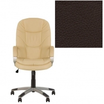 Крісло, BONN KD Tilt PL35, Екошкіра, коричневий, пласт. база, пласт. підлокітн. з м'яким наклад.