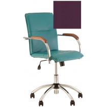 Крісло SAMBA GTP EV-11 1.031, позов. шкіра ELIPS, фіолетовий, метал. хром. база, дерев. підлокітн.